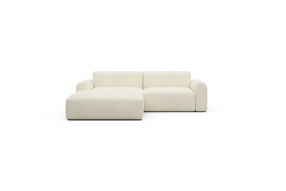 Rund Casual Modular Sofa - Configurations 1 - D1L - 240 x 188 cm - Chaise + 1,5 Seater - 531 Bouclé Off White