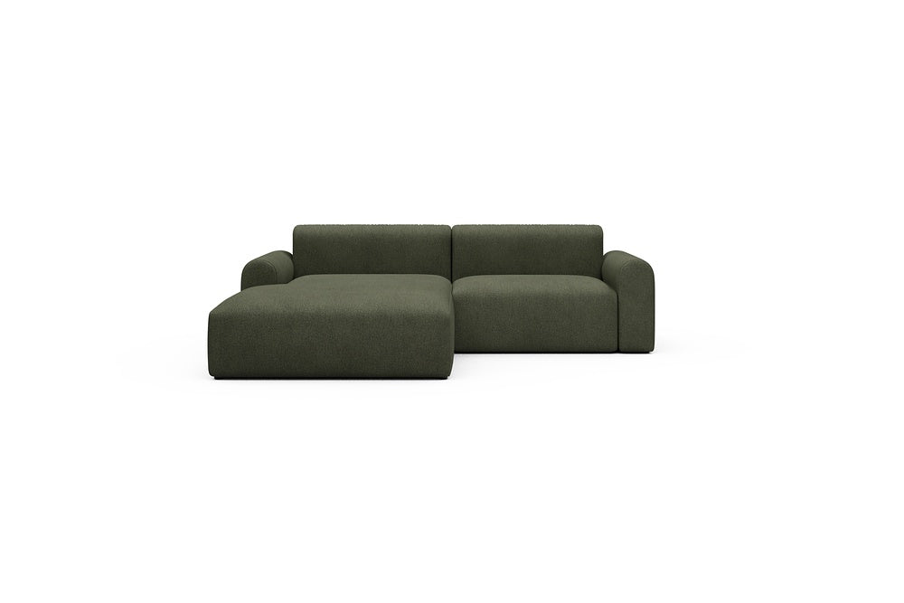 Rund Casual Modular Sofa - Configurations 1 - D1L - 240 x 188 cm - Chaise + 1,5 Seater - 535 Bouclé Forest Green
