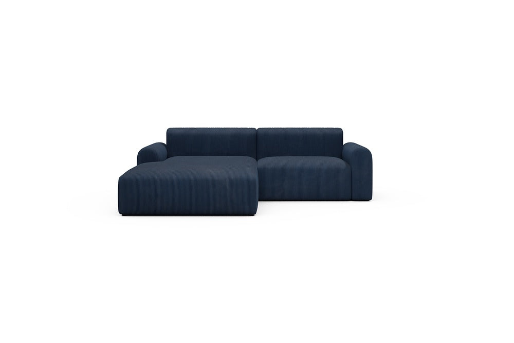 Rund Casual Modular Sofa - Configurations 1 - D1L - 240 x 188 cm - Chaise + 1,5 Seater - 591 Corduroy Midnight-Blue