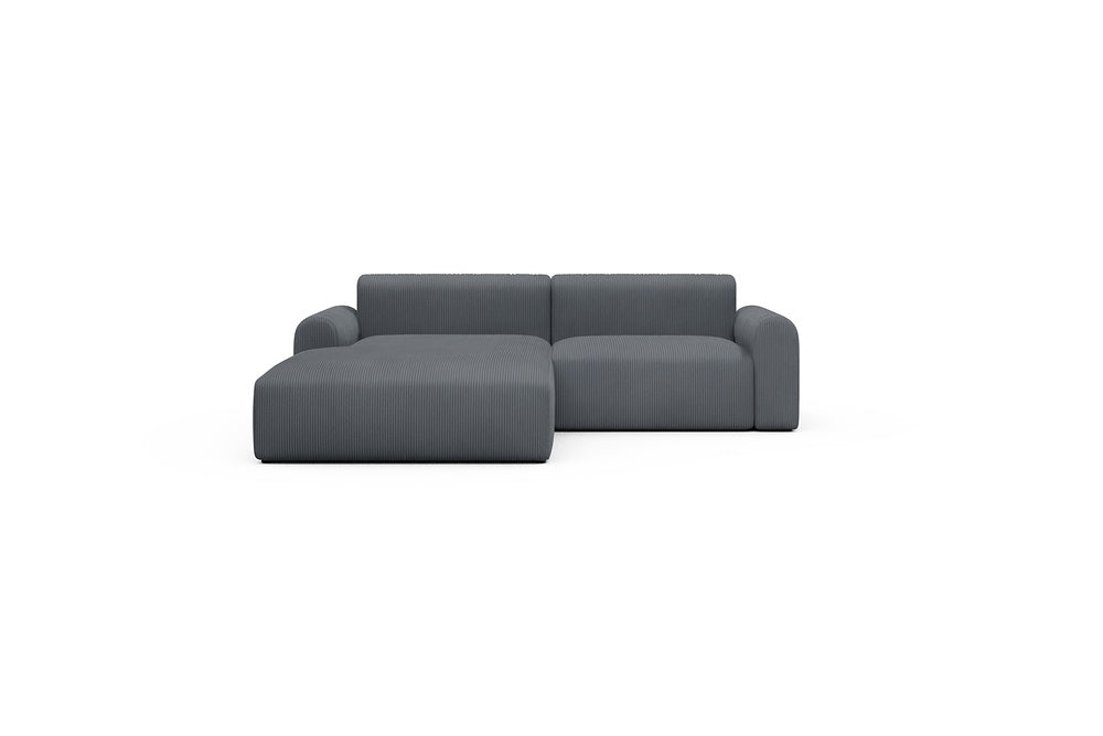 Rund Casual Modular Sofa - Configurations 1 - D1L - 240 x 188 cm - Chaise + 1,5 Seater - 592 Corduroy Silvermist