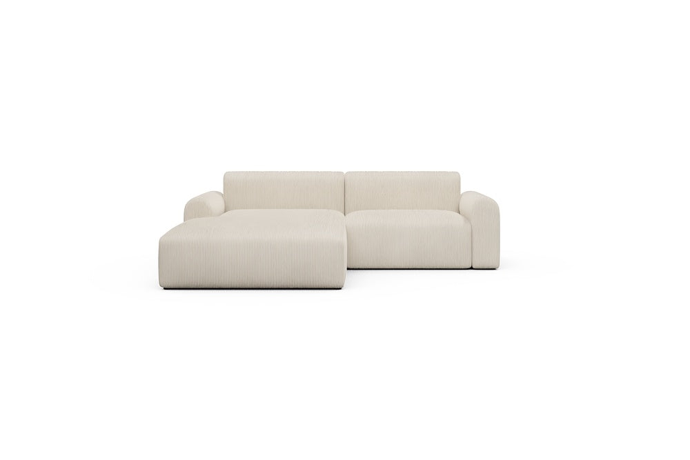 Rund Casual Modular Sofa - Configurations 1 - D1L - 240 x 188 cm - Chaise + 1,5 Seater - 594 Corduroy Ivory