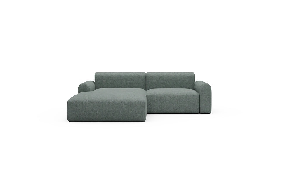 Rund Casual Modular Sofa - Configurations 1 - D1L - 240 x 188 cm - Chaise + 1,5 Seater - 770 Carreno Cielo Blue