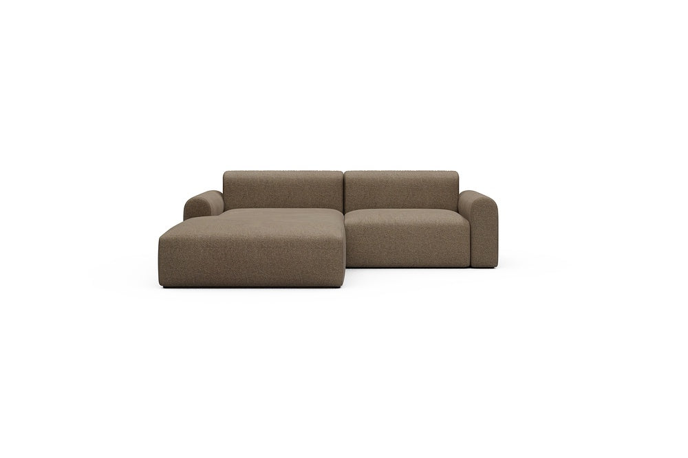 Rund Casual Modular Sofa - Configurations 1 - D1L - 240 x 188 cm - Chaise + 1,5 Seater - 817 Aivi Khaki Brown