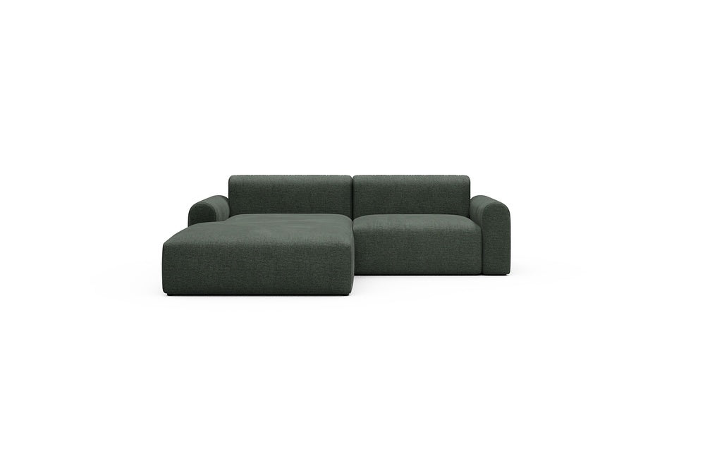 Rund Casual Modular Sofa - Configurations 1 - D1L - 240 x 188 cm - Chaise + 1,5 Seater - 818 Aivi Pine Green