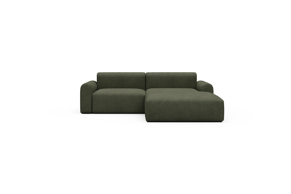 Rund Casual Modular Sofa - Configurations 1 - D2L - 240 x 188 cm - 1,5 Seater + Chaise - 535 Bouclé Forest Green