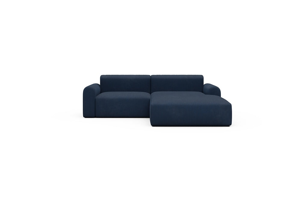 Rund Casual Modular Sofa - Configurations 1 - D2L - 240 x 188 cm - 1,5 Seater + Chaise - 591 Corduroy Midnight-Blue