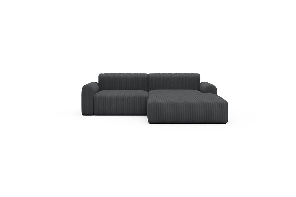 Rund Casual Modular Sofa - Configurations 1 - D2L - 240 x 188 cm - 1,5 Seater + Chaise - 593 Corduroy Graphite