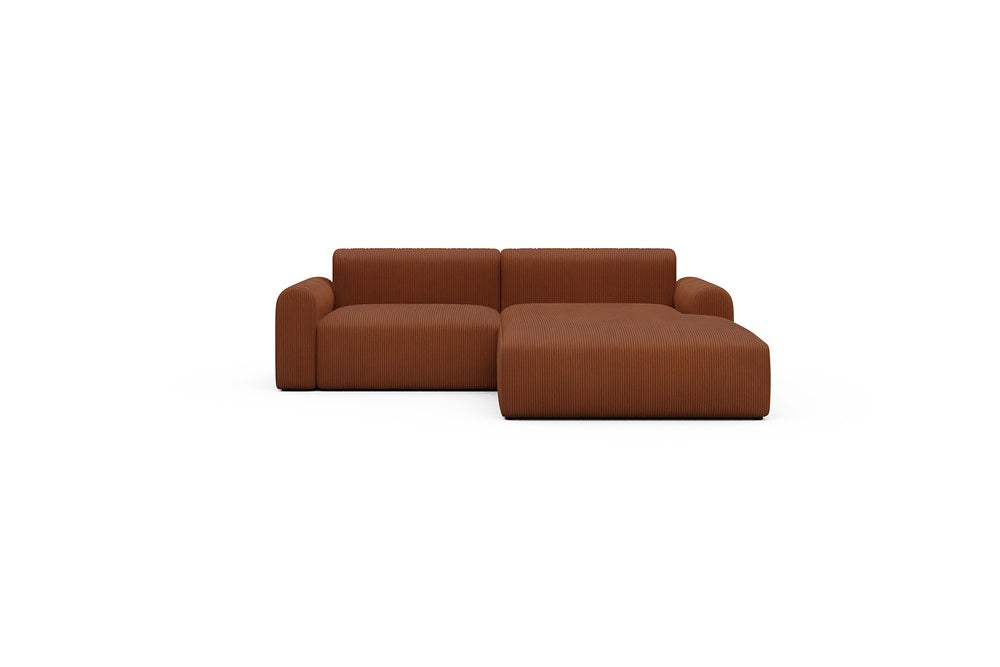 Rund Casual Modular Sofa - Configurations 1 - D2L - 240 x 188 cm - 1,5 Seater + Chaise - 595 Corduroy Burnt-Orange
