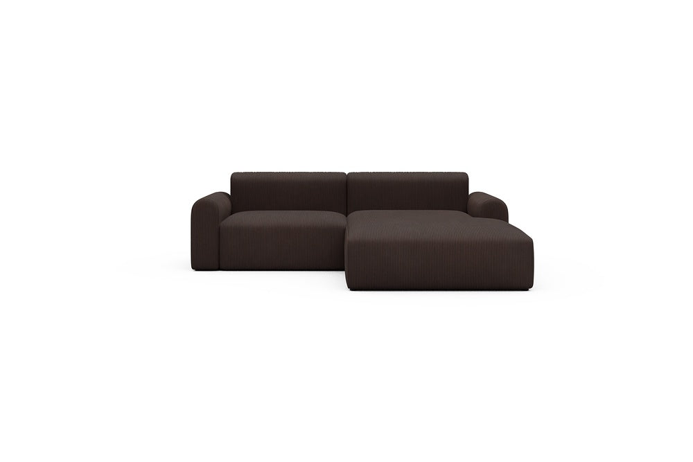 Rund Casual Modular Sofa - Configurations 1 - D2L - 240 x 188 cm - 1,5 Seater + Chaise - 600 Corduroy Cocoa