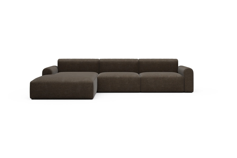 Rund Casual Modular Sofa - Configurations 1 - D3L - 335 x 188 cm - Chaise + 2,5 Seater - 411 Esina Cedar Brown