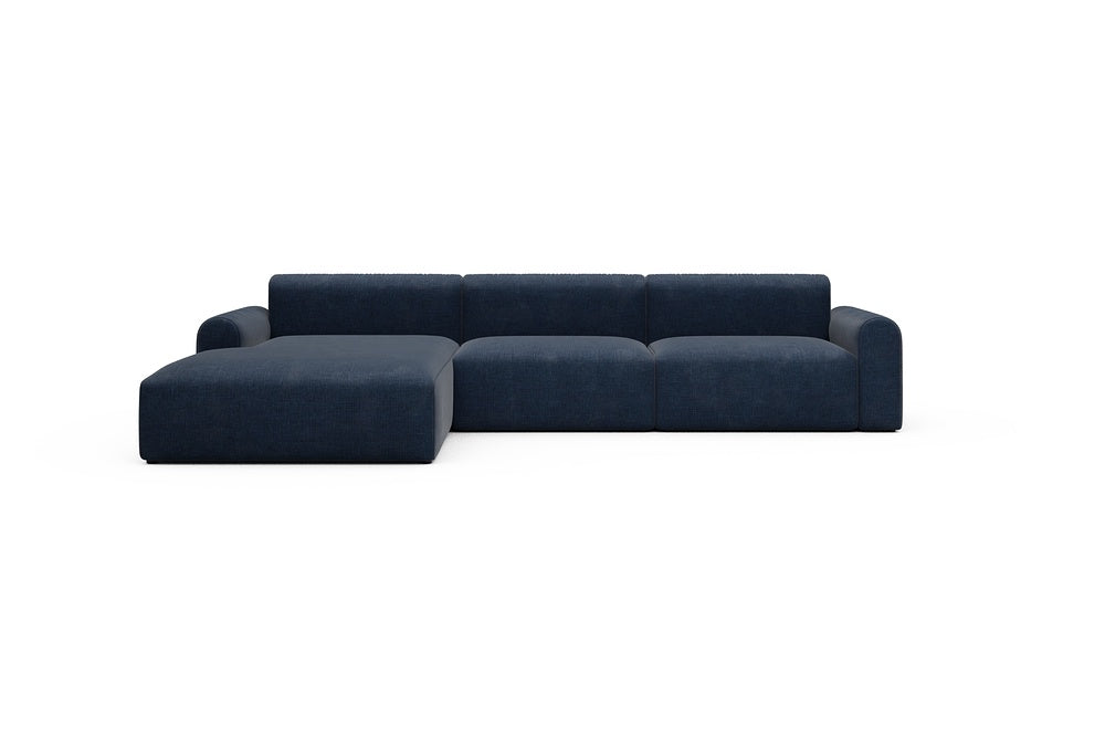 Rund Casual Modular Sofa - Configurations 1 - D3L - 335 x 188 cm - Chaise + 2,5 Seater - 414 Esina Indigo Blue