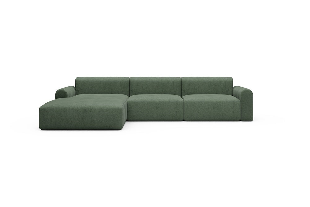 Rund Casual Modular Sofa - Configurations 1 - D3L - 335 x 188 cm - Chaise + 2,5 Seater - 498 Casone Forest Green