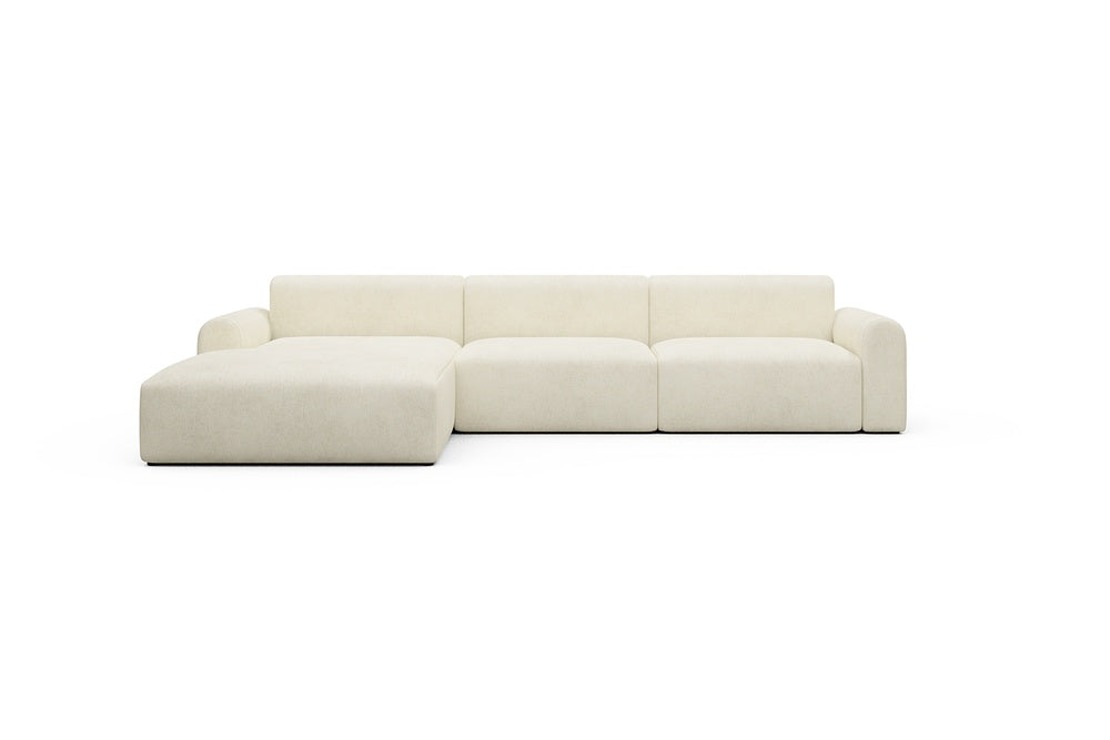 Rund Casual Modular Sofa - Configurations 1 - D3L - 335 x 188 cm - Chaise + 2,5 Seater - 531 Bouclé Off White