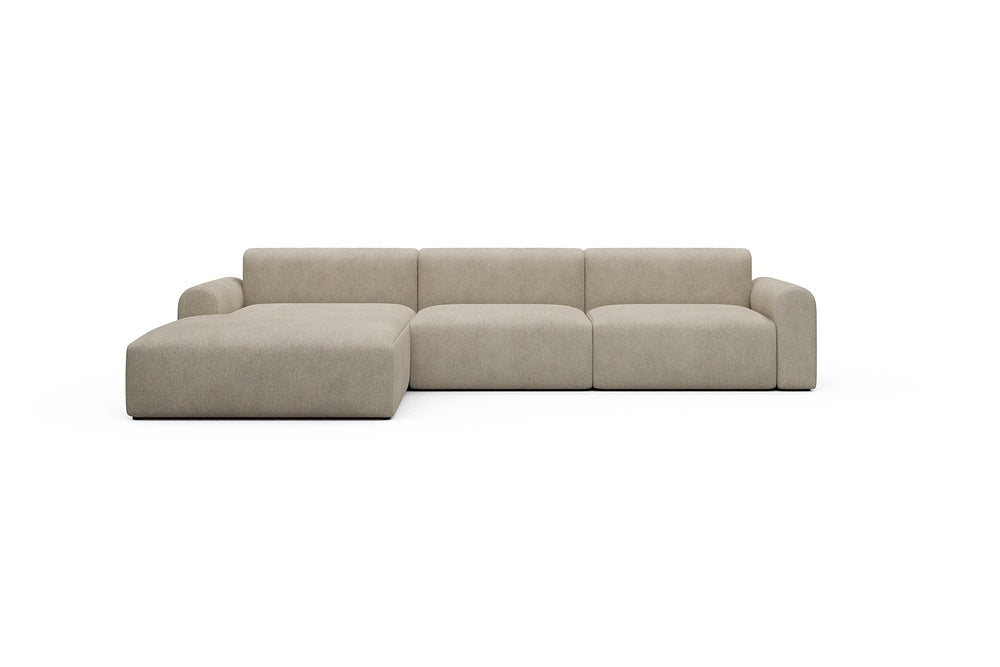 Rund Casual Modular Sofa - Configurations 1 - D3L - 335 x 188 cm - Chaise + 2,5 Seater - 539 Bouclé Beige