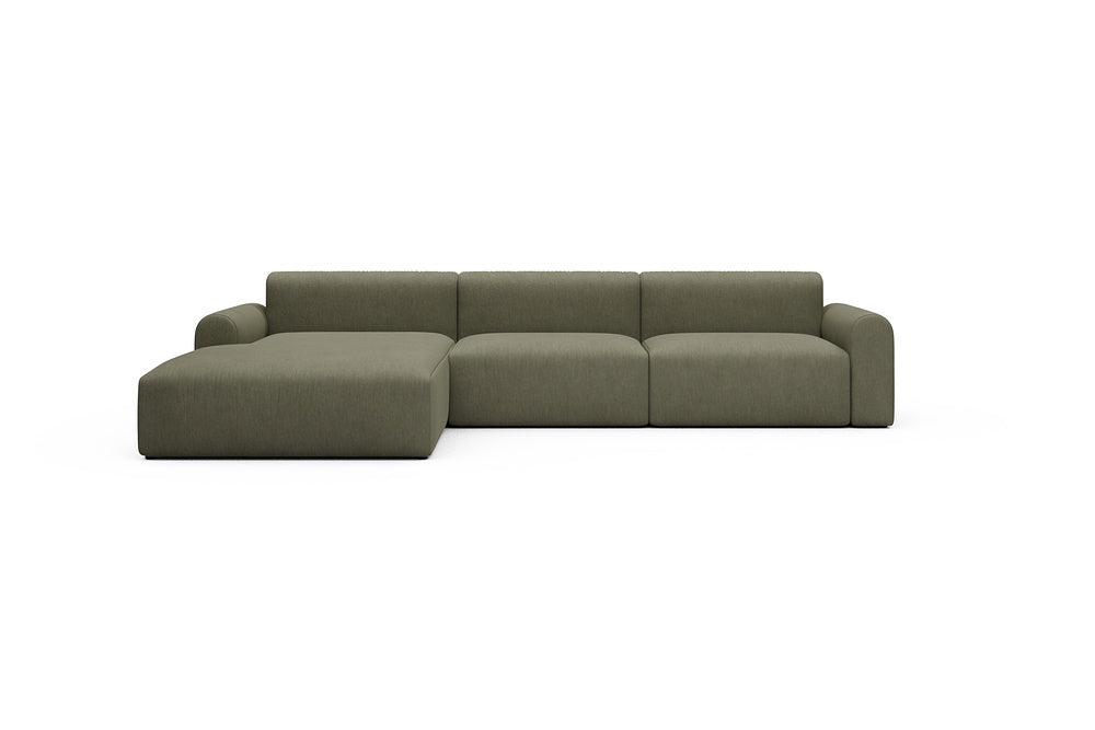 Rund Casual Modular Sofa - Configurations 1 - D3L - 335 x 188 cm - Chaise + 2,5 Seater - 575 Vivus Dusty Olive