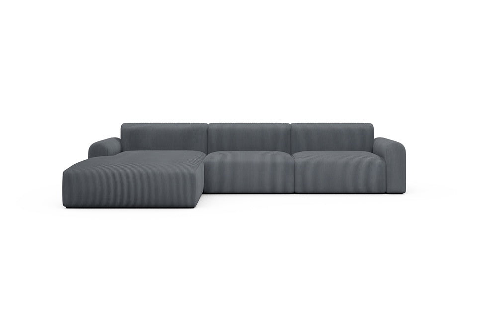 Rund Casual Modular Sofa - Configurations 1 - D3L - 335 x 188 cm - Chaise + 2,5 Seater - 592 Corduroy Silvermist