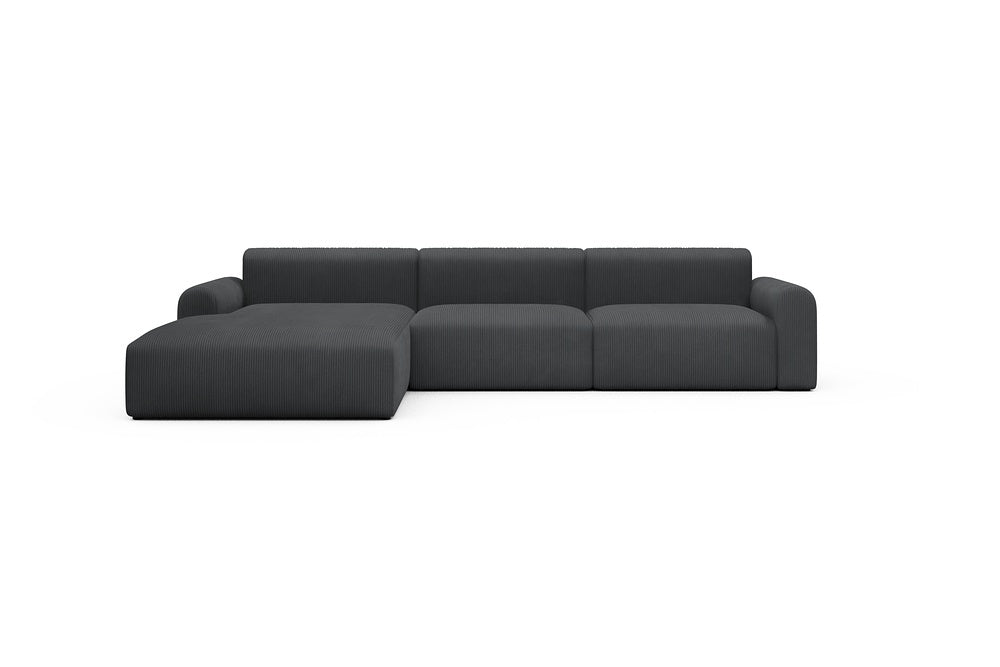 Rund Casual Modular Sofa - Configurations 1 - D3L - 335 x 188 cm - Chaise + 2,5 Seater - 593 Corduroy Graphite