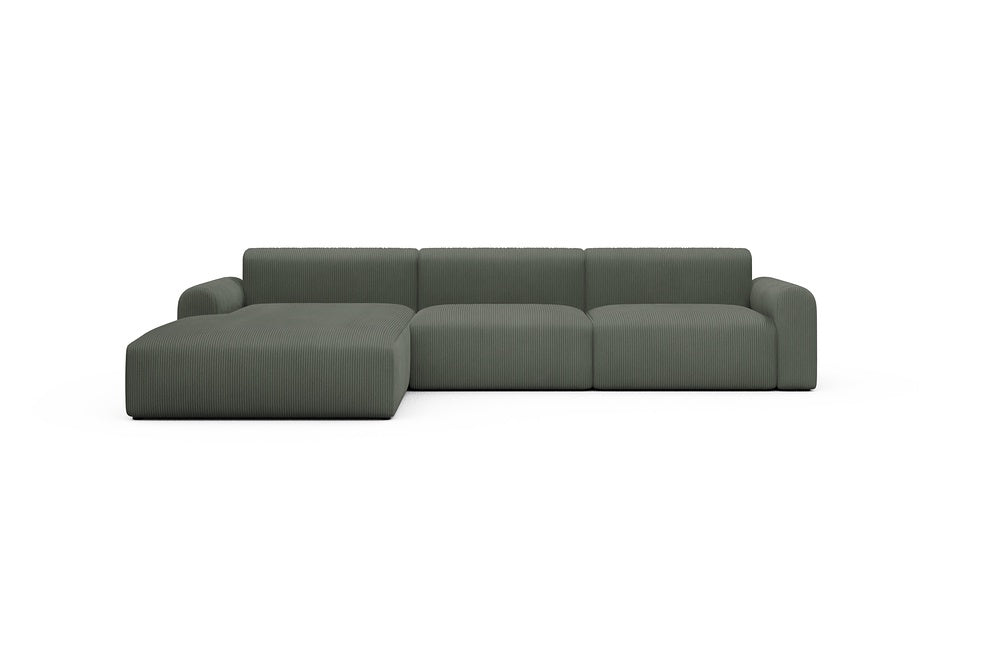 Rund Casual Modular Sofa - Configurations 1 - D3L - 335 x 188 cm - Chaise + 2,5 Seater - 598 Corduroy Sage