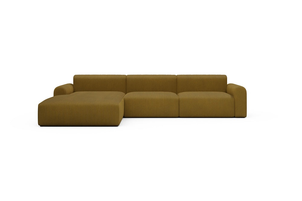 Rund Casual Modular Sofa - Configurations 1 - D3L - 335 x 188 cm - Chaise + 2,5 Seater - 601 Corduroy Ochre