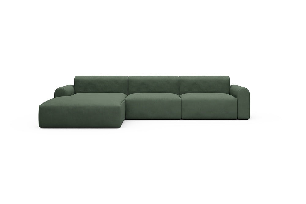 Rund Casual Modular Sofa - Configurations 1 - D3L - 335 x 188 cm - Chaise + 2,5 Seater - 769 Cura Saga Green