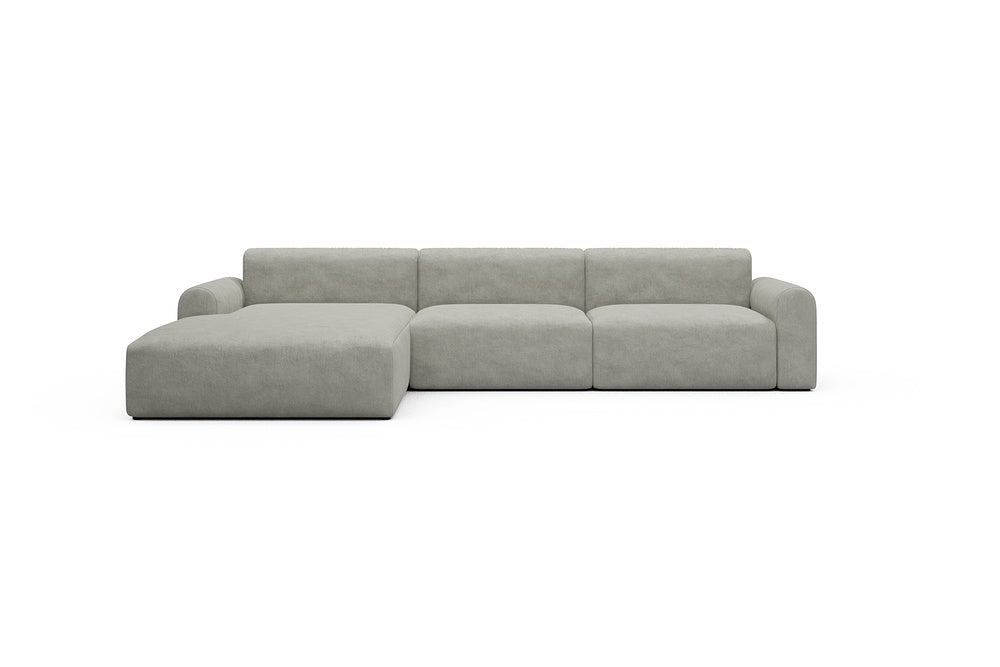 Rund Casual Modular Sofa - Configurations 1 - D3L - 335 x 188 cm - Chaise + 2,5 Seater - 773 Carreno Moon Stone White