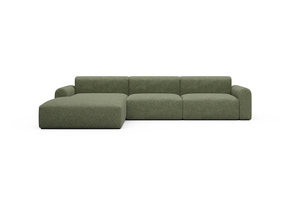 Rund Casual Modular Sofa - Configurations 1 - D3L - 335 x 188 cm - Chaise + 2,5 Seater - 775 Carreno Vivid Green