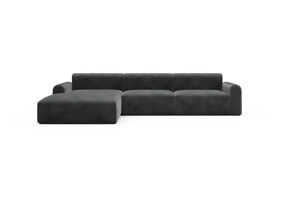 Rund Casual Modular Sofa - Configurations 1 - D3L - 335 x 188 cm - Chaise + 2,5 Seater - 811 Smooth Deep Warm Grey