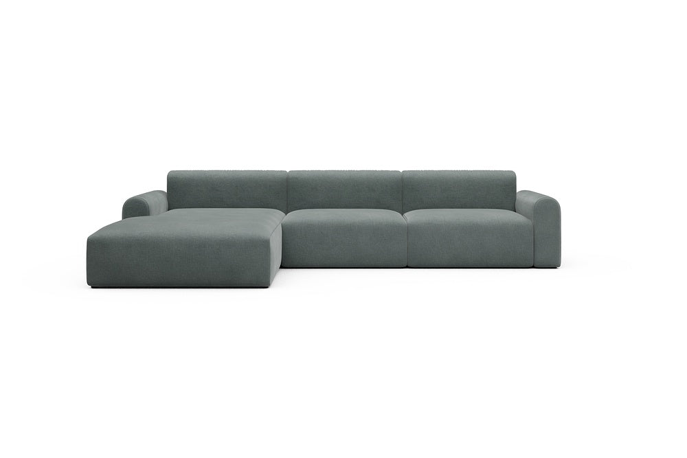 Rund Casual Modular Sofa - Configurations 1 - D3L - 335 x 188 cm - Chaise + 2,5 Seater - 812 Smooth Smooth Silver Grey