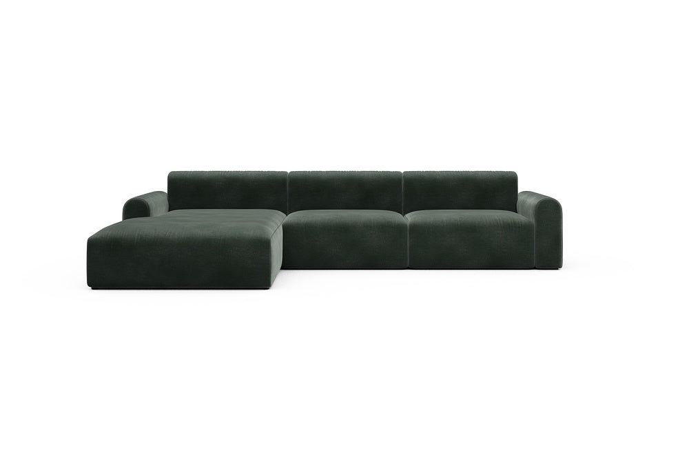 Rund Casual Modular Sofa - Configurations 1 - D3L - 335 x 188 cm - Chaise + 2,5 Seater - 814 Smooth Laural Green