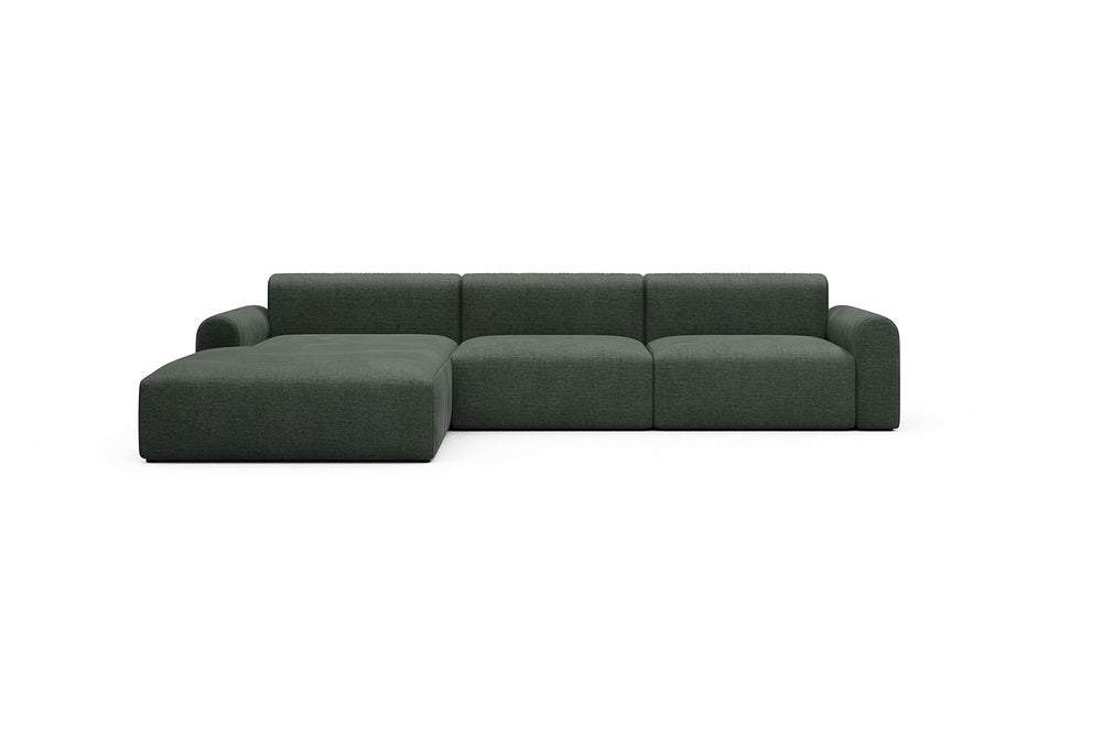 Rund Casual Modular Sofa - Configurations 1 - D3L - 335 x 188 cm - Chaise + 2,5 Seater - 818 Aivi Pine Green