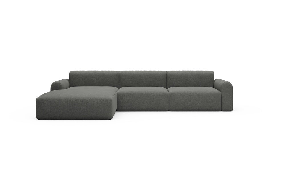 Rund Casual Modular Sofa - Configurations 1 - D3L - 335 x 188 cm - Chaise + 2,5 Seater - 852 Mahoga Seal Grey