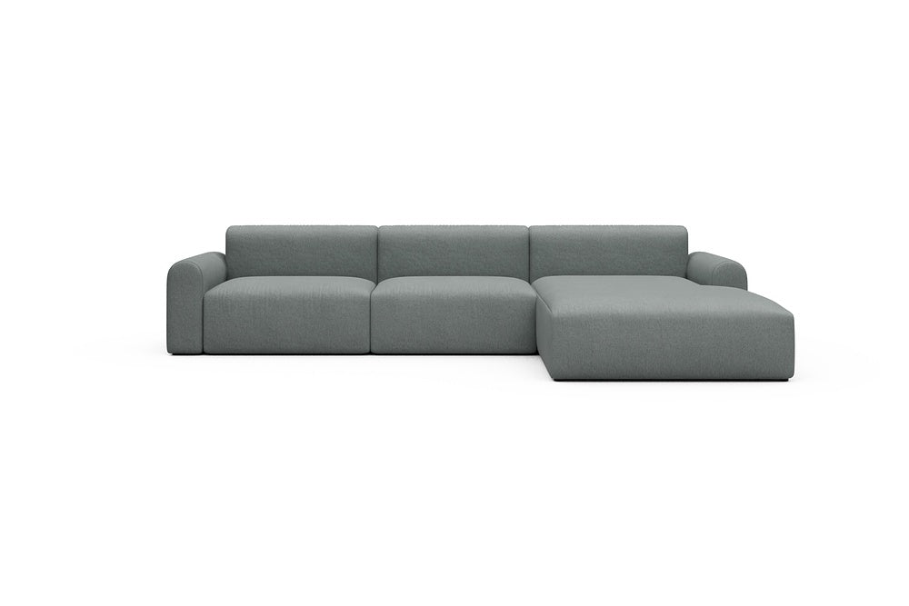 Rund Casual Modular Sofa - Configurations 1 - D4L - 335 x 188 cm - 2,5 Seater + Chaise - 485 Denari Soft Grey