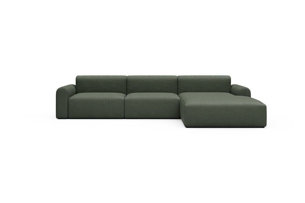 Rund Casual Modular Sofa - Configurations 1 - D4L - 335 x 188 cm - 2,5 Seater + Chaise - 488 Denari Forest Green