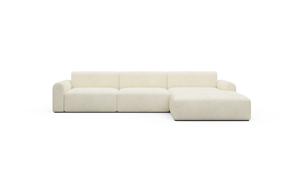 Rund Casual Modular Sofa - Configurations 1 - D4L - 335 x 188 cm - 2,5 Seater + Chaise - 531 Bouclé Off White