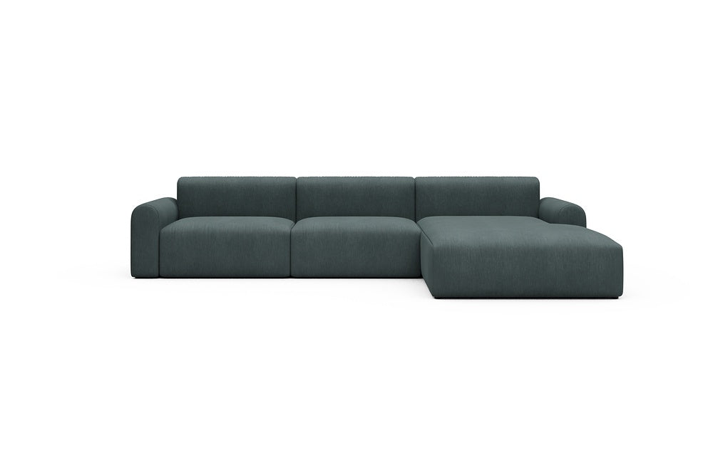 Rund Casual Modular Sofa - Configurations 1 - D4L - 335 x 188 cm - 2,5 Seater + Chaise - 573 Vivus Dusty Blue
