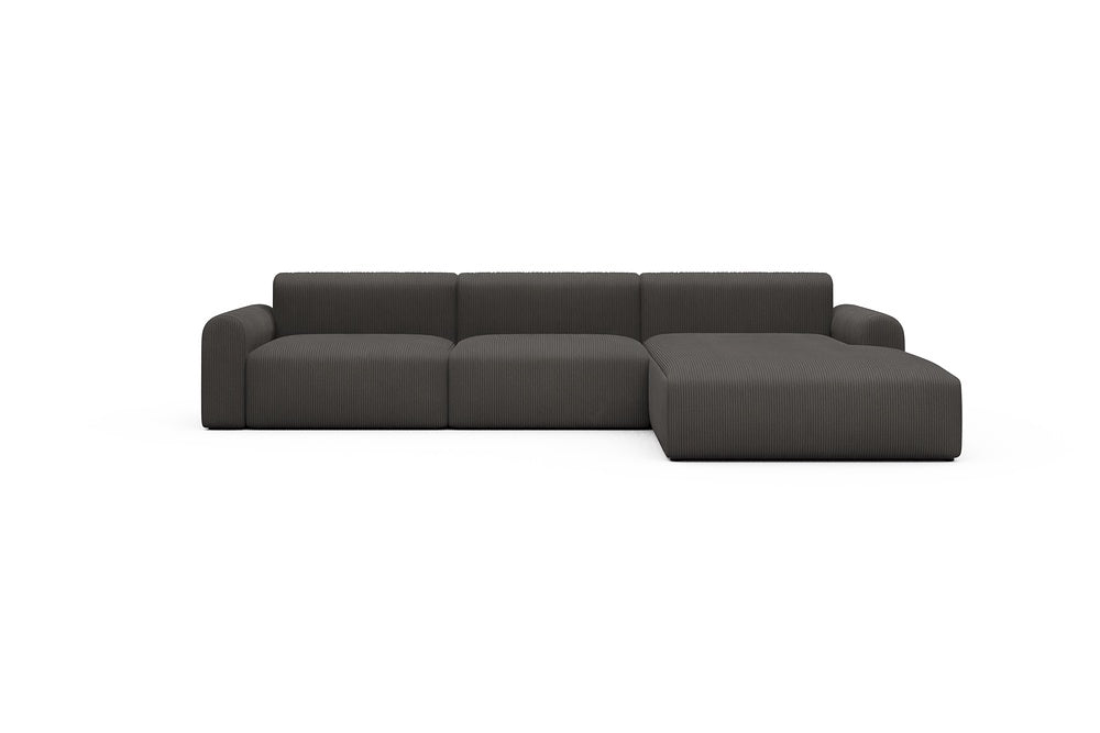Rund Casual Modular Sofa - Configurations 1 - D4L - 335 x 188 cm - 2,5 Seater + Chaise - 597 Corduroy Charcoal