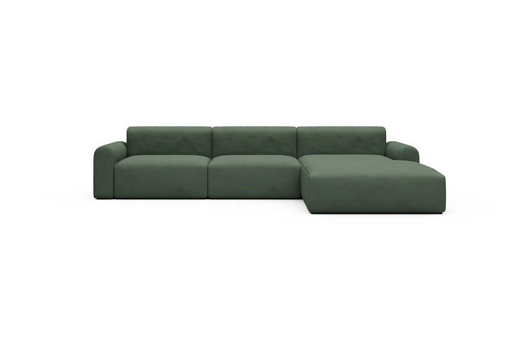 Rund Casual Modular Sofa - Configurations 1 - D4L - 335 x 188 cm - 2,5 Seater + Chaise - 769 Cura Saga Green