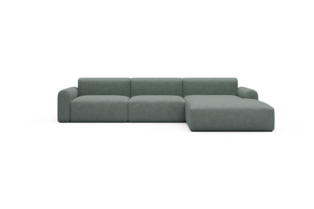 Rund Casual Modular Sofa - Configurations 1 - D4L - 335 x 188 cm - 2,5 Seater + Chaise - 770 Carreno Cielo Blue