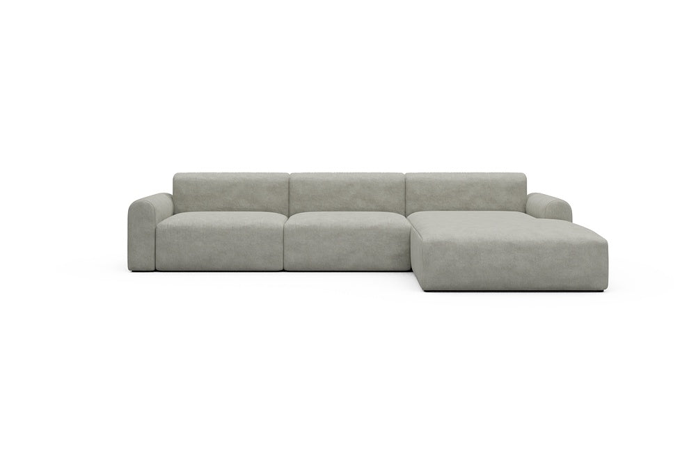 Rund Casual Modular Sofa - Configurations 1 - D4L - 335 x 188 cm - 2,5 Seater + Chaise - 773 Carreno Moon Stone White