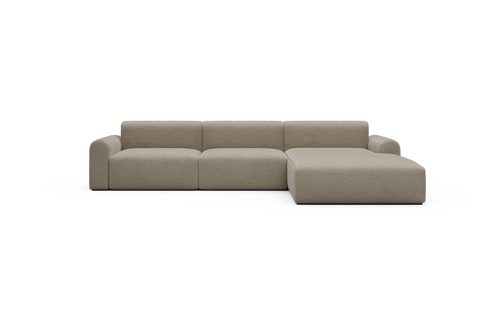 Rund Casual Modular Sofa - Configurations 1 - D4L - 335 x 188 cm - 2,5 Seater + Chaise - 810 Smooth Smooth Beige