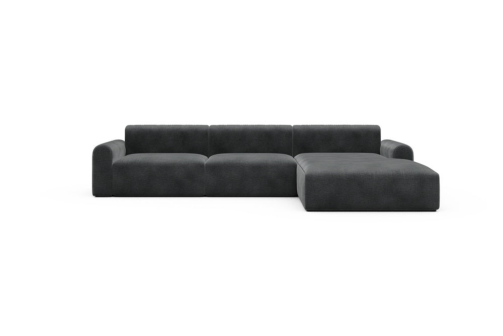 Rund Casual Modular Sofa - Configurations 1 - D4L - 335 x 188 cm - 2,5 Seater + Chaise - 811 Smooth Deep Warm Grey