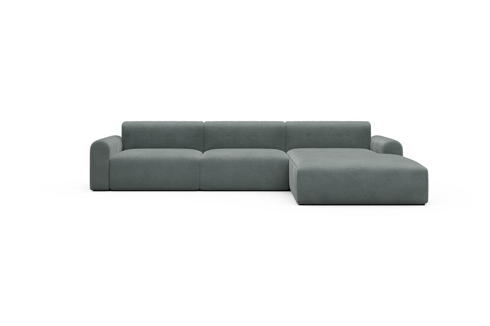 Rund Casual Modular Sofa - Configurations 1 - D4L - 335 x 188 cm - 2,5 Seater + Chaise - 812 Smooth Smooth Silver Grey