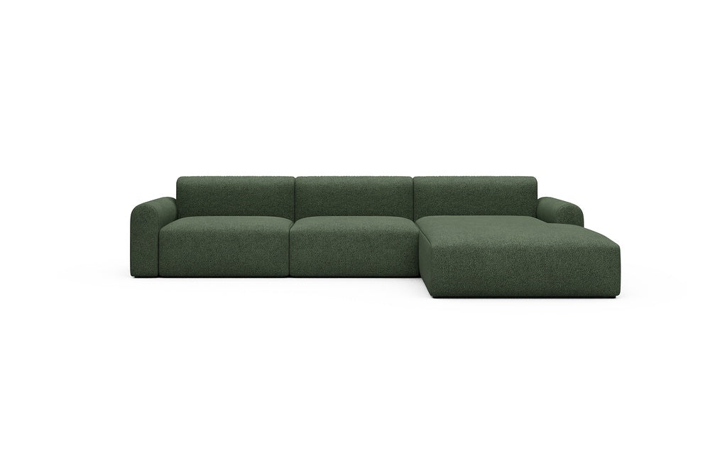 Rund Casual Modular Sofa - Configurations 1 - D4L - 335 x 188 cm - 2,5 Seater + Chaise - 869 Vanora Deep Green