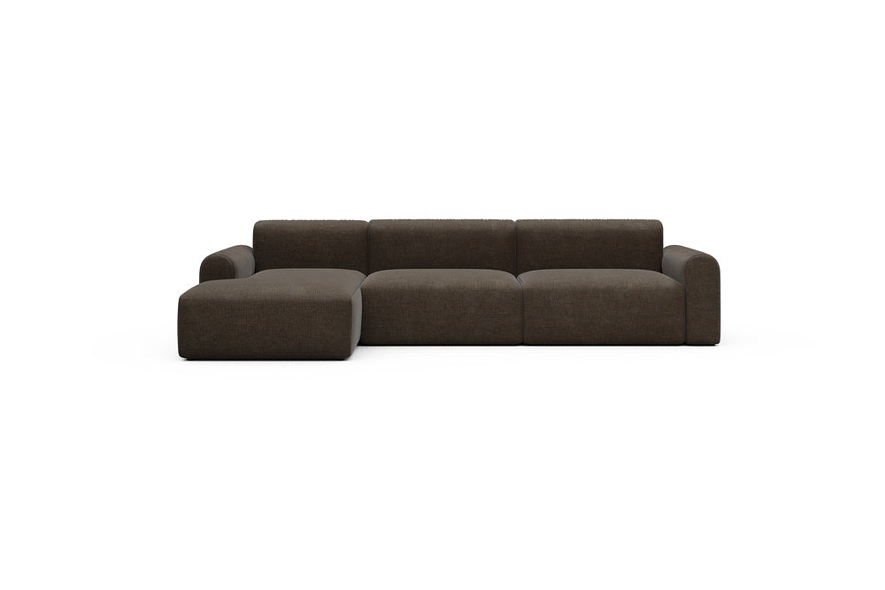 Rund Casual Modular Sofa - Configurations 1 - D5L - 312 x 152 cm - Chaise + 3 Seater - 411 Esina Cedar Brown