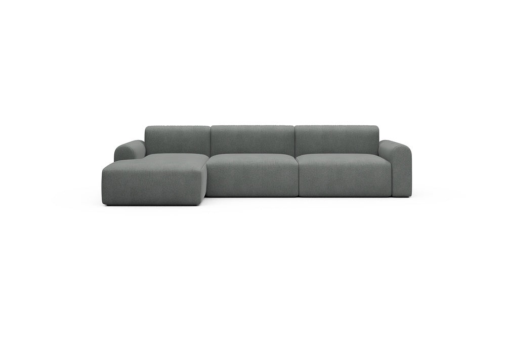 Rund Casual Modular Sofa - Configurations 1 - D5L - 312 x 152 cm - Chaise + 3 Seater - 440 Satya Steel Grey