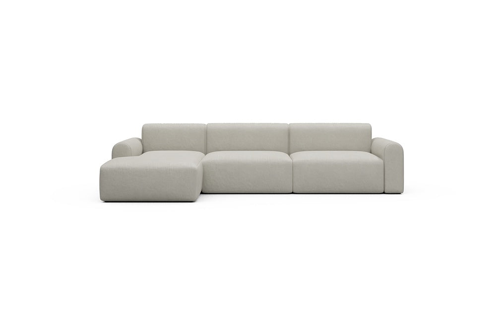 Rund Casual Modular Sofa - Configurations 1 - D5L - 312 x 152 cm - Chaise + 3 Seater - 487 Denari Clean Beige