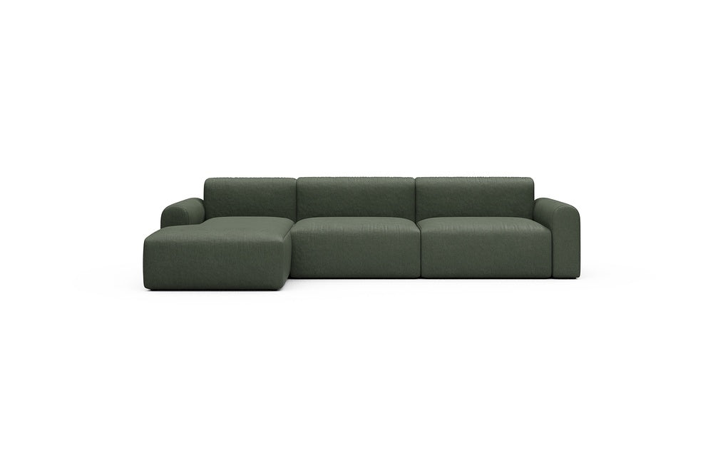 Rund Casual Modular Sofa - Configurations 1 - D5L - 312 x 152 cm - Chaise + 3 Seater - 488 Denari Forest Green