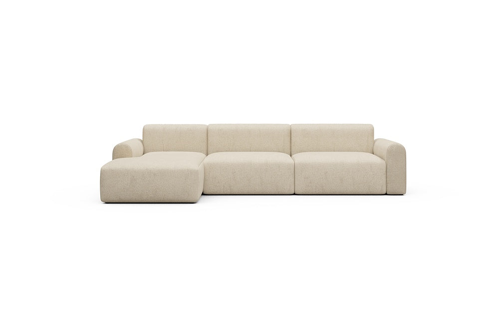 Rund Casual Modular Sofa - Configurations 1 - D5L - 312 x 152 cm - Chaise + 3 Seater - 496 Casone Natural Beigie