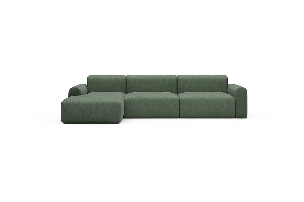Rund Casual Modular Sofa - Configurations 1 - D5L - 312 x 152 cm - Chaise + 3 Seater - 498 Casone Forest Green