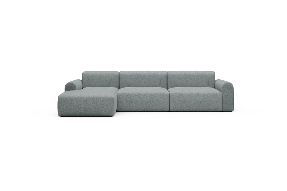 Rund Casual Modular Sofa - Configurations 1 - D5L - 312 x 152 cm - Chaise + 3 Seater - 499 Casone Light mixed Green